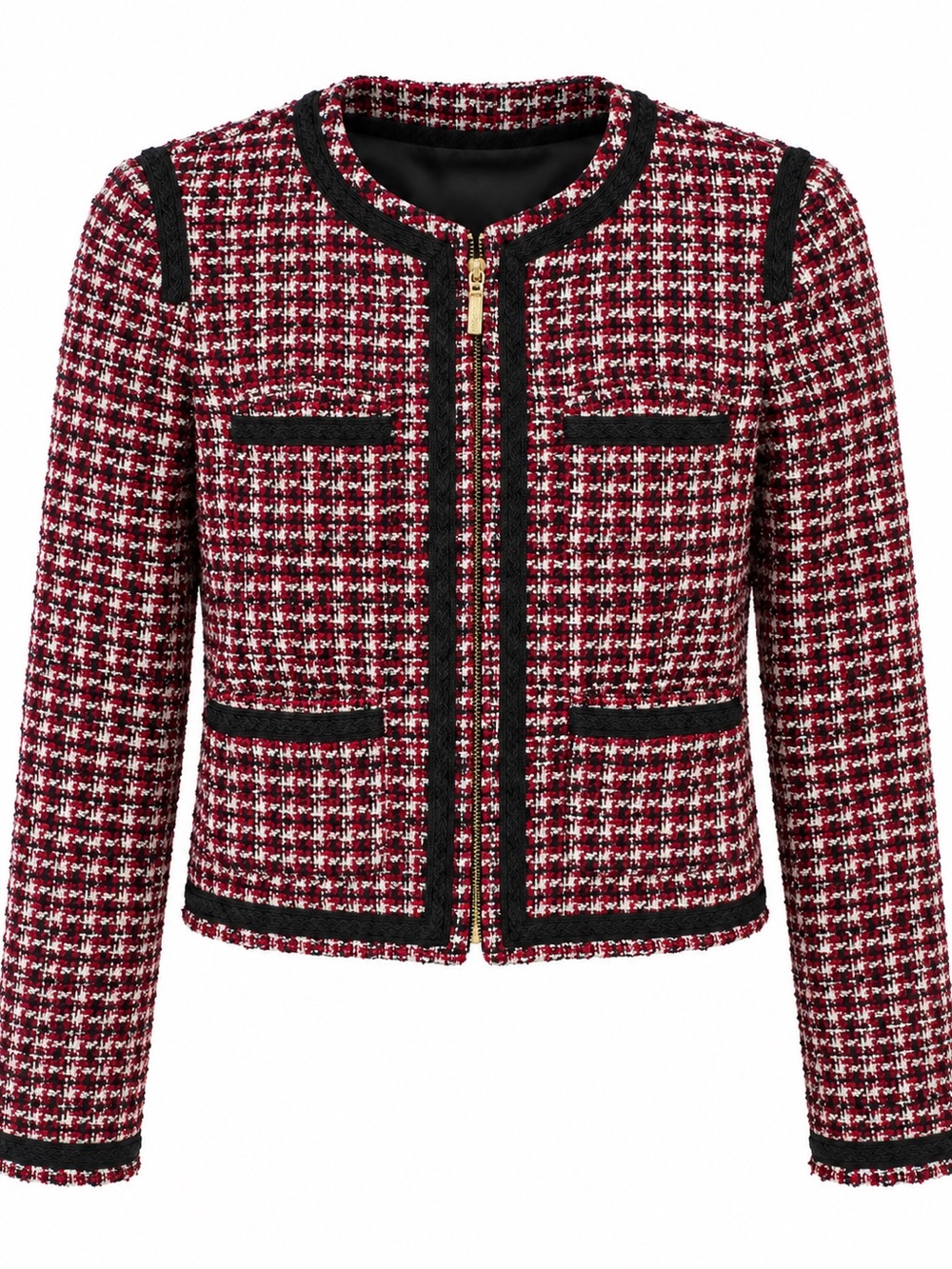 Mango Red, Black and White Tweed Jacket